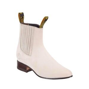 DIEGO'S BOTINES Charro Nobuck Leather Cowboy Rodeo Western Ankle Boots